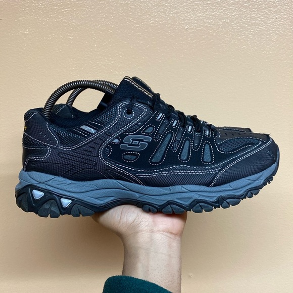 Skechers After Burn Memory Fit Sneakers “Black Charcoal” - Picture 1 of 16